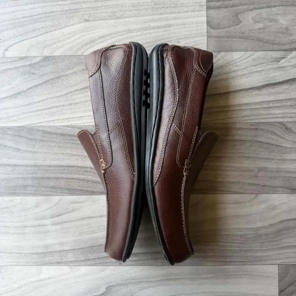 Rockport K7434 Brown Leather Slip On Loafers Men's 8.5